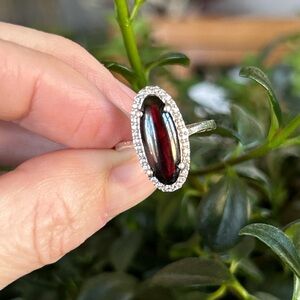 Sterling Silver and Garnet Ring
